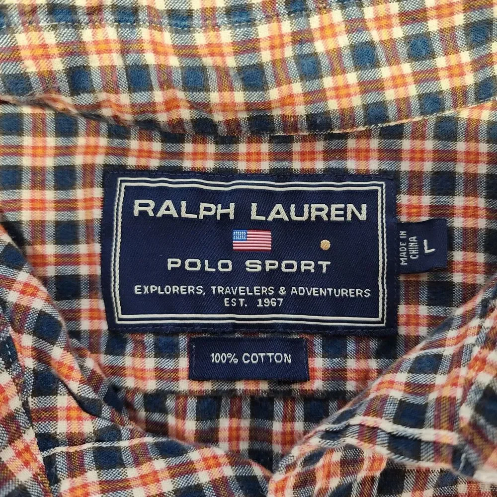 RALPH LAUREN‎ POLO SPORT SHORT SLEEVE BUTTON DOWN SIZE L
